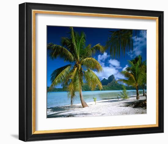 Beach on Bora Bora, Island of Tahiti, French Polynesia, The South Seas-null-Framed Art Print