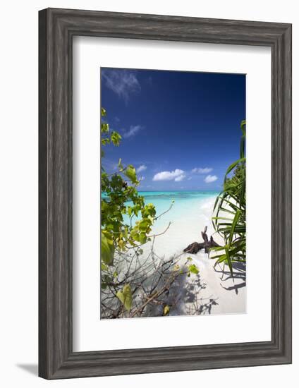 Beach on Desert Island, Maldives, Indian Ocean, Asia-Sakis Papadopoulos-Framed Photographic Print