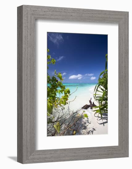 Beach on Desert Island, Maldives, Indian Ocean, Asia-Sakis Papadopoulos-Framed Photographic Print