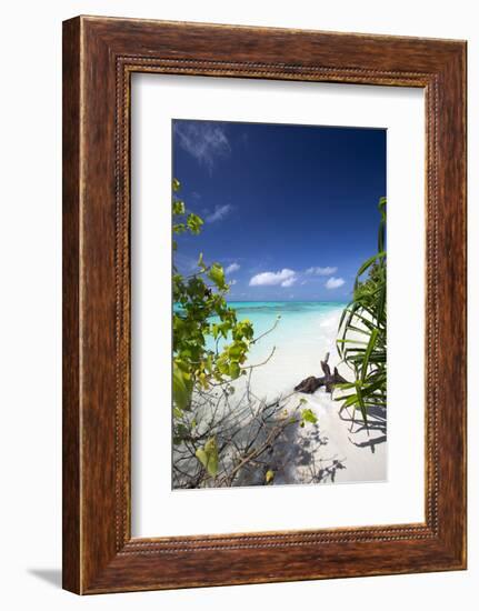 Beach on Desert Island, Maldives, Indian Ocean, Asia-Sakis Papadopoulos-Framed Photographic Print