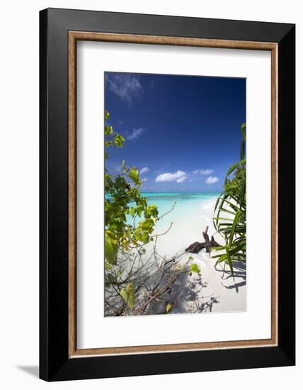 Beach on Desert Island, Maldives, Indian Ocean, Asia-Sakis Papadopoulos-Framed Photographic Print