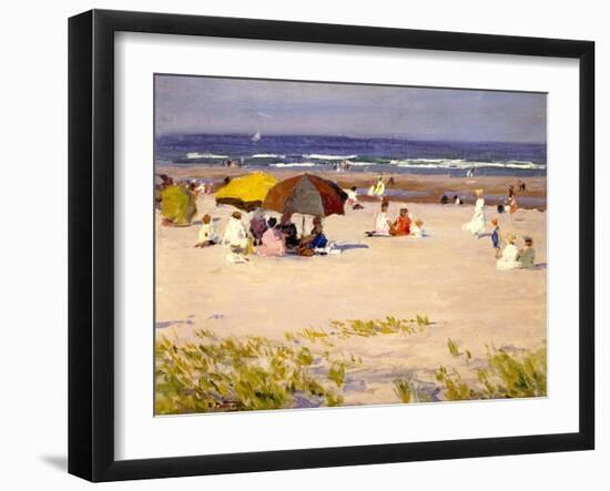 Beach on Long Island-Edward Potthast-Framed Art Print