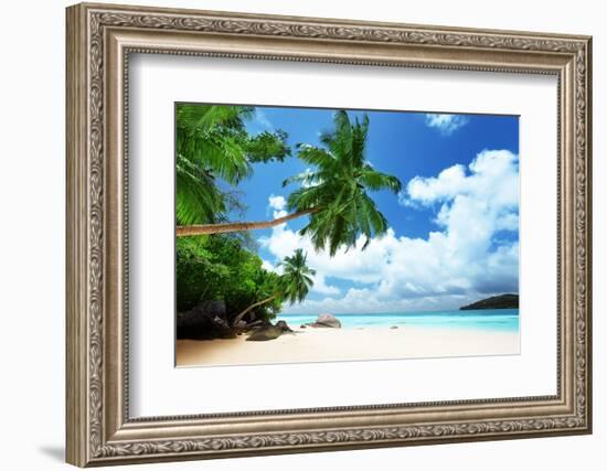 Beach on Mahe Island in Seychelles-Iakov Kalinin-Framed Photographic Print