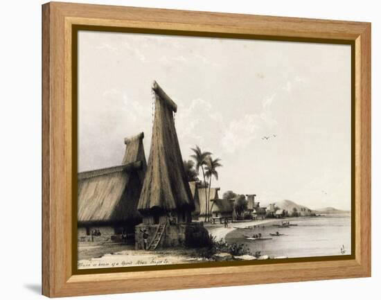 Beach on Mbau Island in 1848-null-Framed Premier Image Canvas