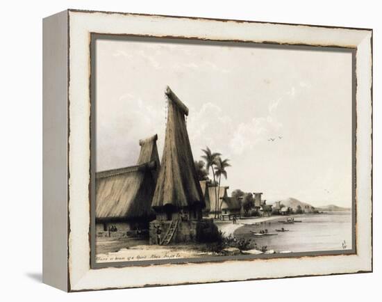Beach on Mbau Island in 1848-null-Framed Premier Image Canvas