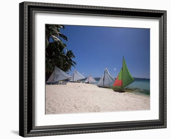 Beach on West Coast of Holiday Island off the Coast of Panay, Boracay, Philippines-Robert Francis-Framed Photographic Print