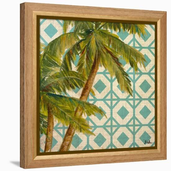 Beach Palm Turquoise Pattern I-Patricia Pinto-Framed Stretched Canvas