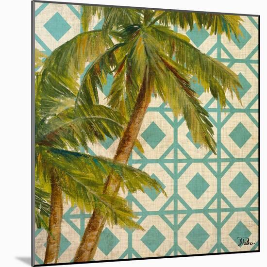 Beach Palm Turquoise Pattern I-Patricia Pinto-Mounted Art Print