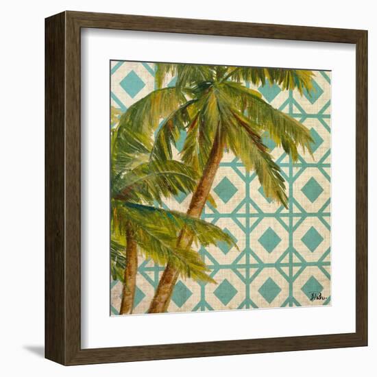 Beach Palm Turquoise Pattern I-Patricia Pinto-Framed Art Print