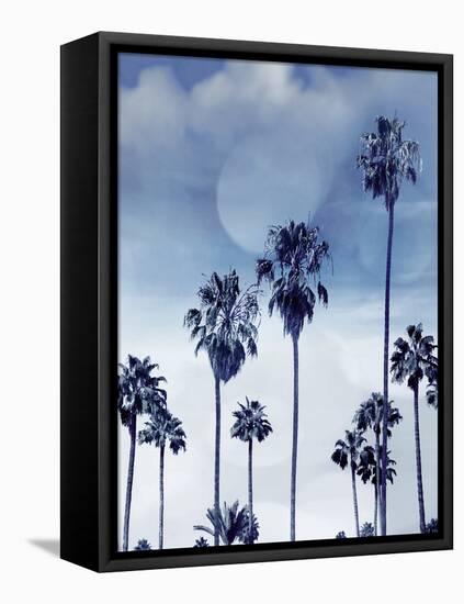 Beach Palms Indigo I-Devon Davis-Framed Stretched Canvas