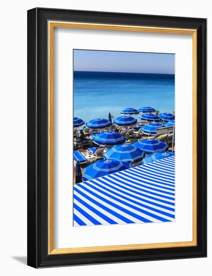 Beach Parasols, Nice, Alpes Maritimes, Provence, Cote D'Azur, French Riviera, France, Europe-Amanda Hall-Framed Photographic Print