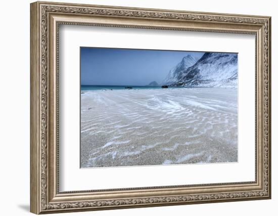 Beach Partially Snowy Surrounded by Mountains-Roberto Moiola-Framed Photographic Print