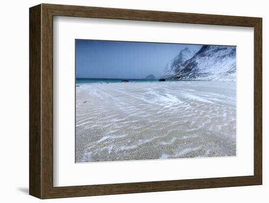 Beach Partially Snowy Surrounded by Mountains-Roberto Moiola-Framed Photographic Print