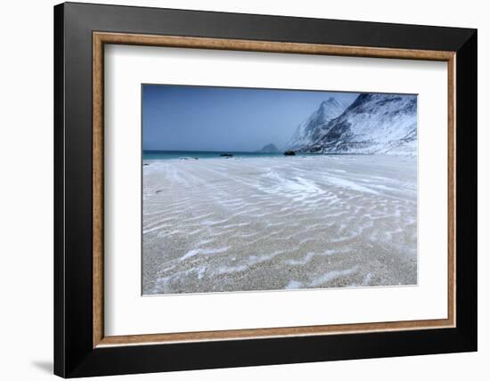 Beach Partially Snowy Surrounded by Mountains-Roberto Moiola-Framed Photographic Print