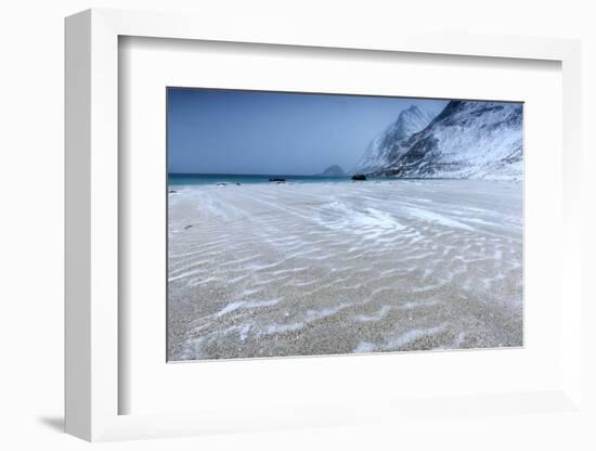 Beach Partially Snowy Surrounded by Mountains-Roberto Moiola-Framed Photographic Print