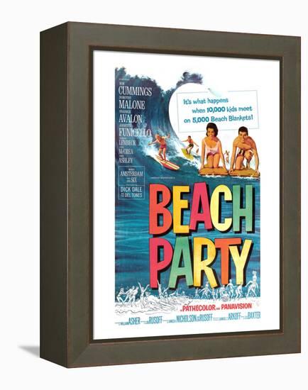 Beach Party, Annette Funicello, Frankie Avalon, 1963-null-Framed Stretched Canvas