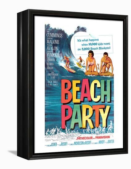 Beach Party, Annette Funicello, Frankie Avalon, 1963-null-Framed Stretched Canvas
