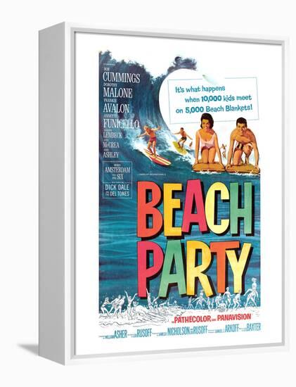 Beach Party, Annette Funicello, Frankie Avalon, 1963-null-Framed Stretched Canvas