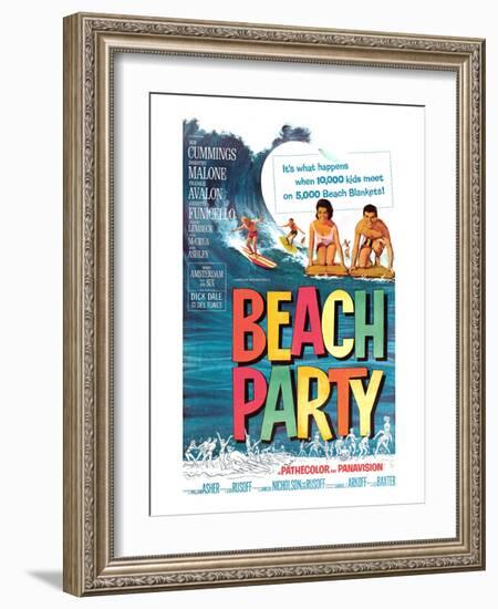 Beach Party, Annette Funicello, Frankie Avalon, 1963-null-Framed Photo