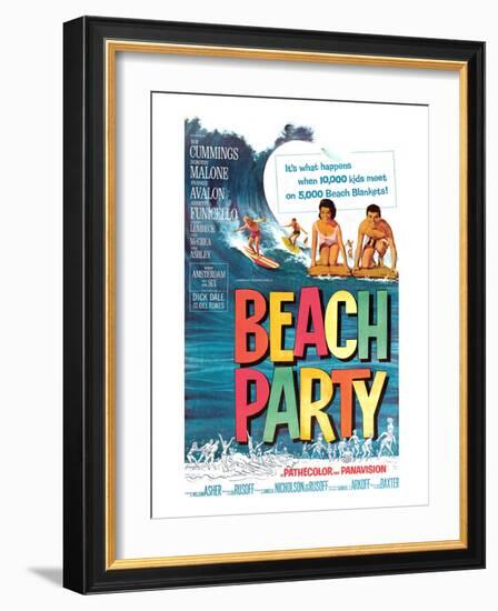 Beach Party, Annette Funicello, Frankie Avalon, 1963-null-Framed Photo