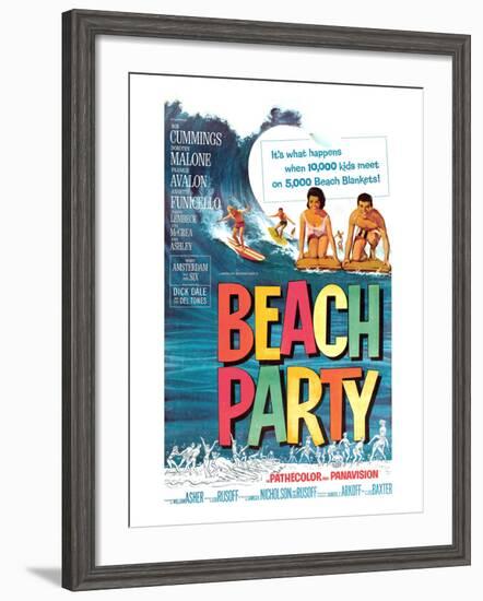 Beach Party, Annette Funicello, Frankie Avalon, 1963-null-Framed Photo