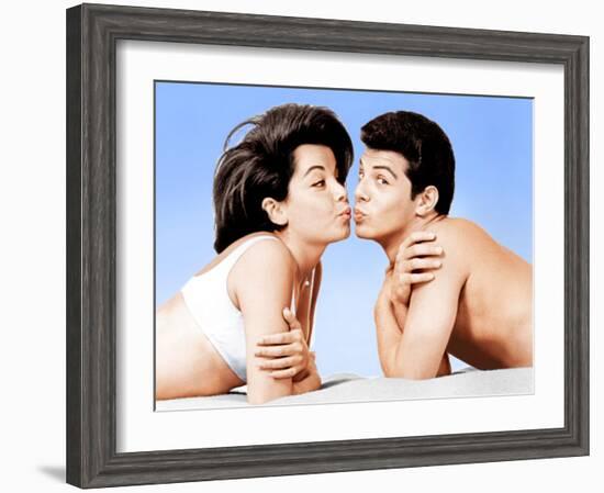 Beach Party, Annette Funicello, Frankie Avalon, 1963-null-Framed Photo