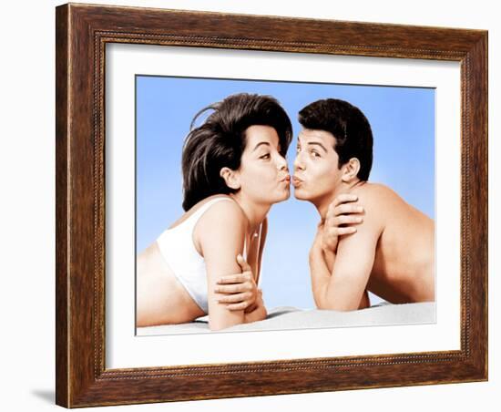 Beach Party, Annette Funicello, Frankie Avalon, 1963-null-Framed Photo