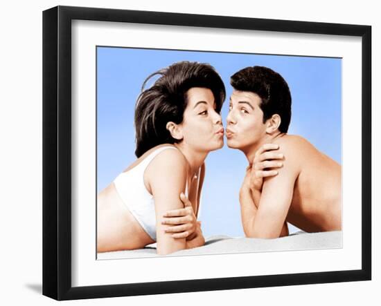 Beach Party, Annette Funicello, Frankie Avalon, 1963-null-Framed Photo