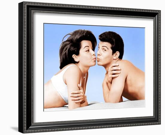 Beach Party, Annette Funicello, Frankie Avalon, 1963-null-Framed Photo