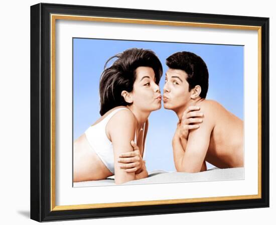 Beach Party, Annette Funicello, Frankie Avalon, 1963-null-Framed Photo