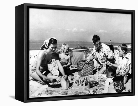 Beach Picnic-null-Framed Premier Image Canvas