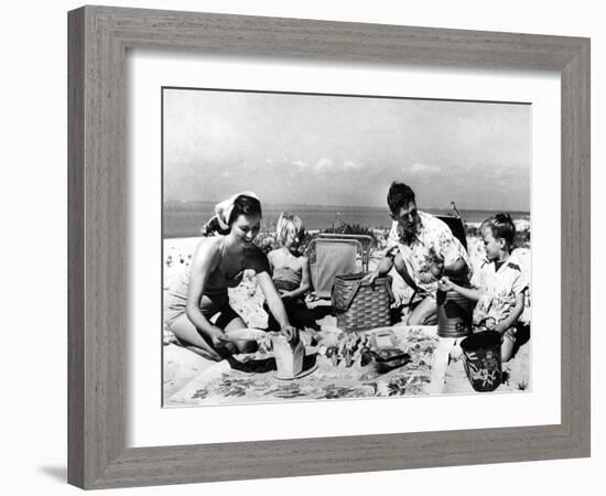 Beach Picnic-null-Framed Photographic Print