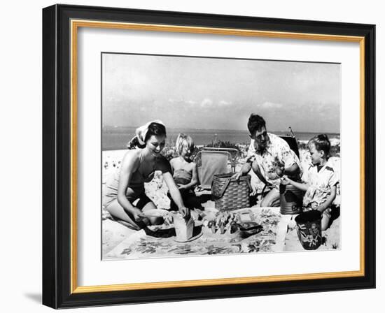 Beach Picnic-null-Framed Photographic Print