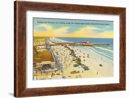 Beach, Pier, Jacksonville, Florida-null-Framed Art Print