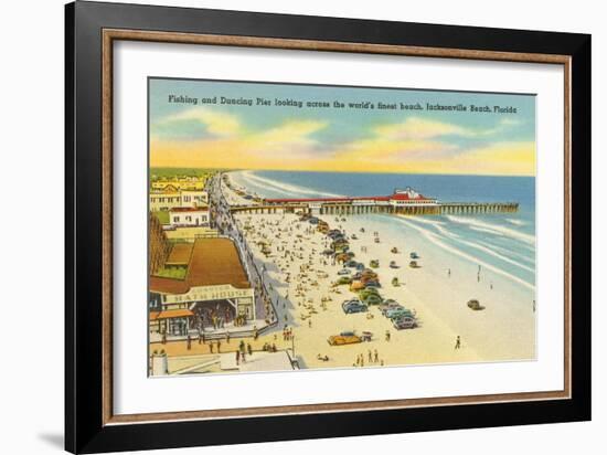 Beach, Pier, Jacksonville, Florida-null-Framed Art Print