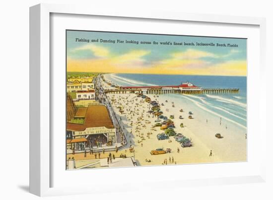 Beach, Pier, Jacksonville, Florida-null-Framed Art Print