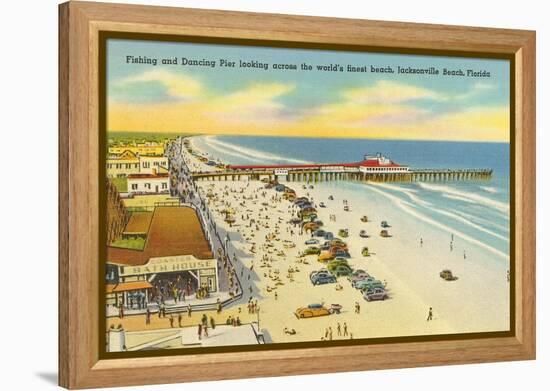 Beach, Pier, Jacksonville, Florida-null-Framed Stretched Canvas