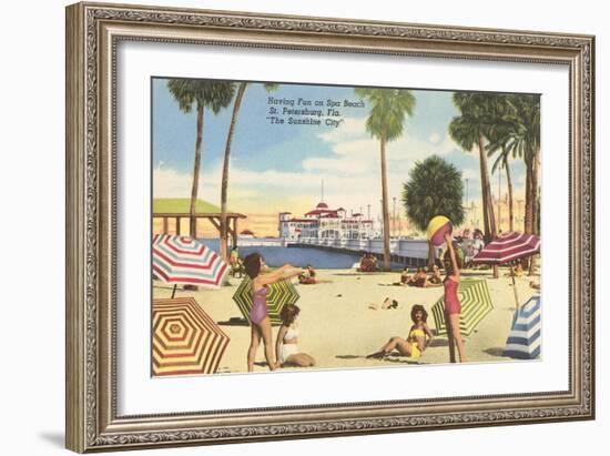 Beach, Pier, St. Petersburg, Florida-null-Framed Art Print