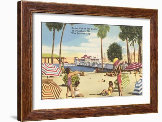 Beach, Pier, St. Petersburg, Florida-null-Framed Art Print