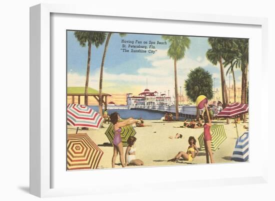 Beach, Pier, St. Petersburg, Florida-null-Framed Art Print