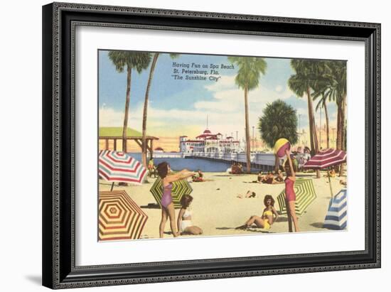 Beach, Pier, St. Petersburg, Florida-null-Framed Art Print