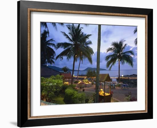 Beach Restaurant at Dusk, Patong, Phuket, Thailand, Southeast Asia-Tomlinson Ruth-Framed Photographic Print