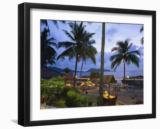 Beach Restaurant at Dusk, Patong, Phuket, Thailand, Southeast Asia-Tomlinson Ruth-Framed Photographic Print