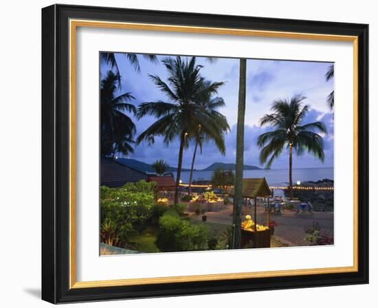 Beach Restaurant at Dusk, Patong, Phuket, Thailand, Southeast Asia-Tomlinson Ruth-Framed Photographic Print