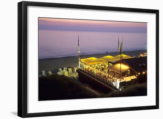 Beach restaurant in Wenningstedt, Sylt, Schleswig-Holstein, Germany-null-Framed Art Print