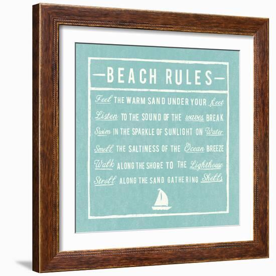 Beach Rules - Aqua - Detail-The Vintage Collection-Framed Giclee Print
