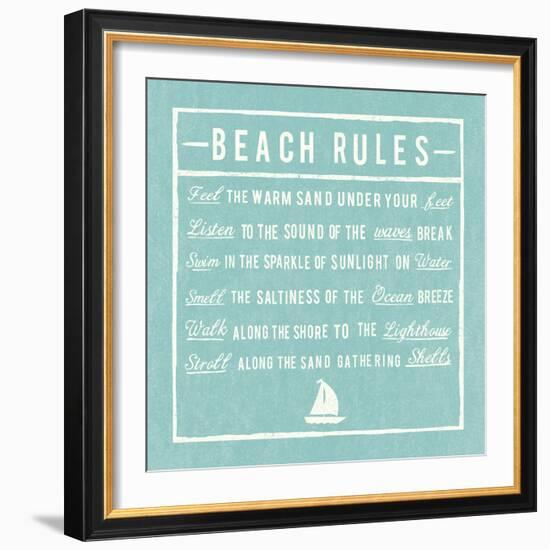 Beach Rules - Aqua - Detail-The Vintage Collection-Framed Giclee Print