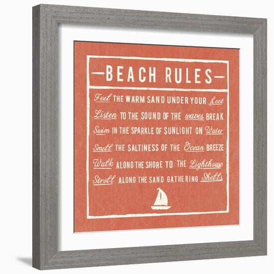 Beach Rules - Coral - Detail-The Vintage Collection-Framed Giclee Print