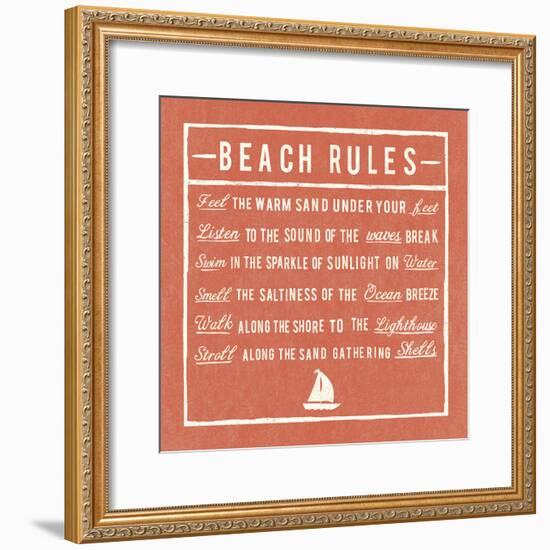 Beach Rules - Coral - Detail-The Vintage Collection-Framed Giclee Print