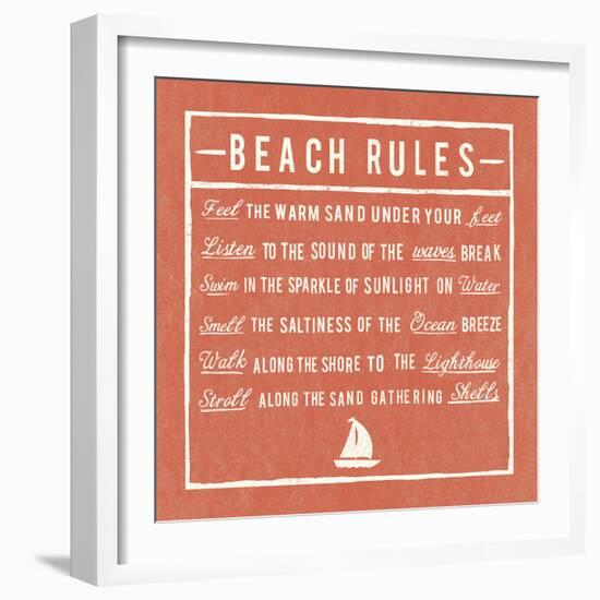 Beach Rules - Coral - Detail-The Vintage Collection-Framed Giclee Print